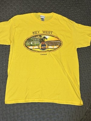 Vintage Key West Carnival T-shirt Men s Large Yellow Short Sleeve