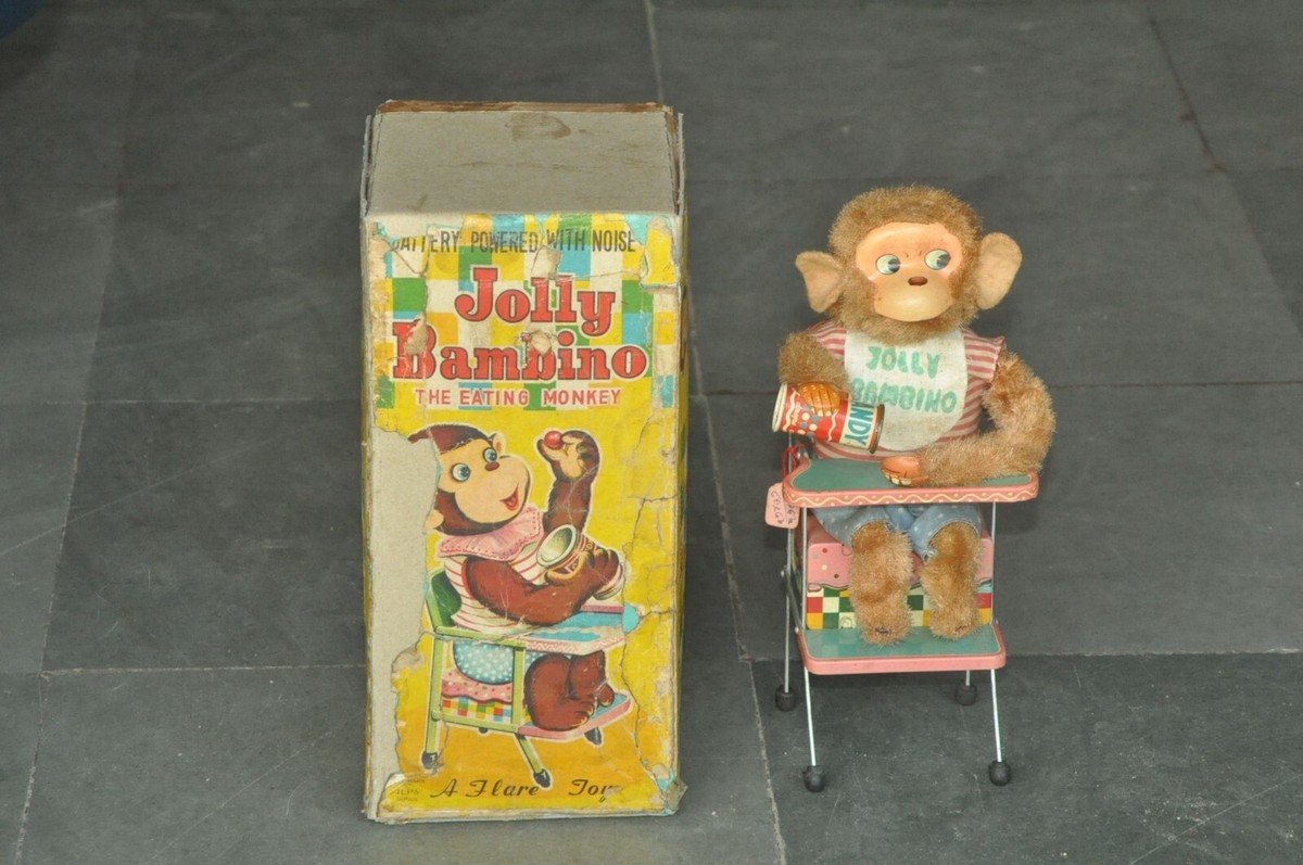 Vintage Boxed ALPS Mark Jolly Bambino Eating Monkey Litho