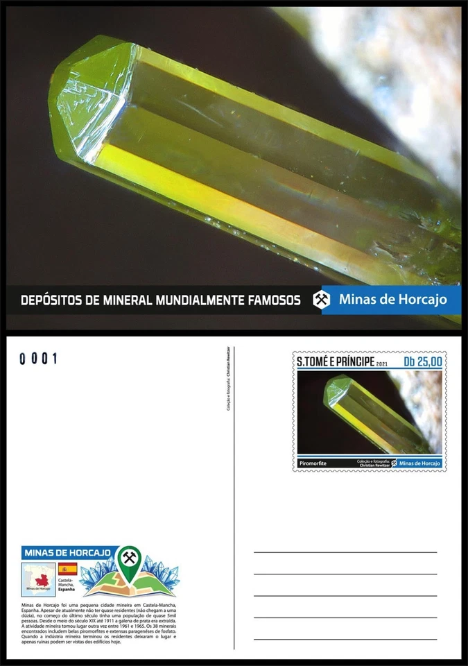 Minerals MNH Stationery Cards 2021 S. Tome & Principe Collection of 8 Cards - Image 3 of 4