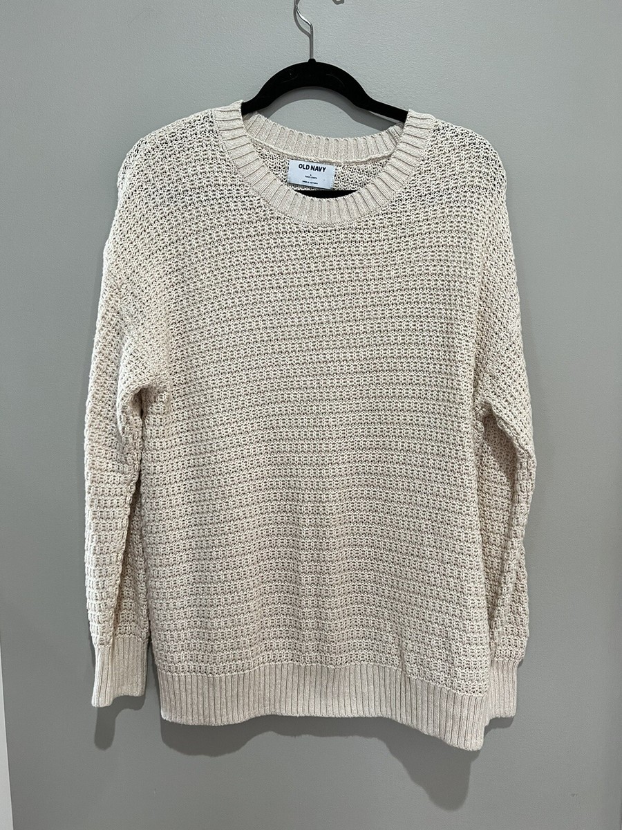 Womens Old Navy Cream Colored Tunic Length Sweater Large
