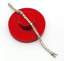 Vintage 7" Bracelet Sterling Silver 925 Crystals Jewelry 