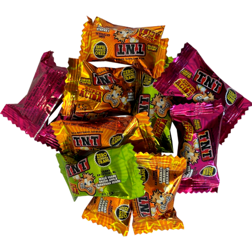 TNT SUPER SOUR Chews with Liquid Filling 1kg Bag Party Sweets Stocking Stuffers - Picture 3 of 4