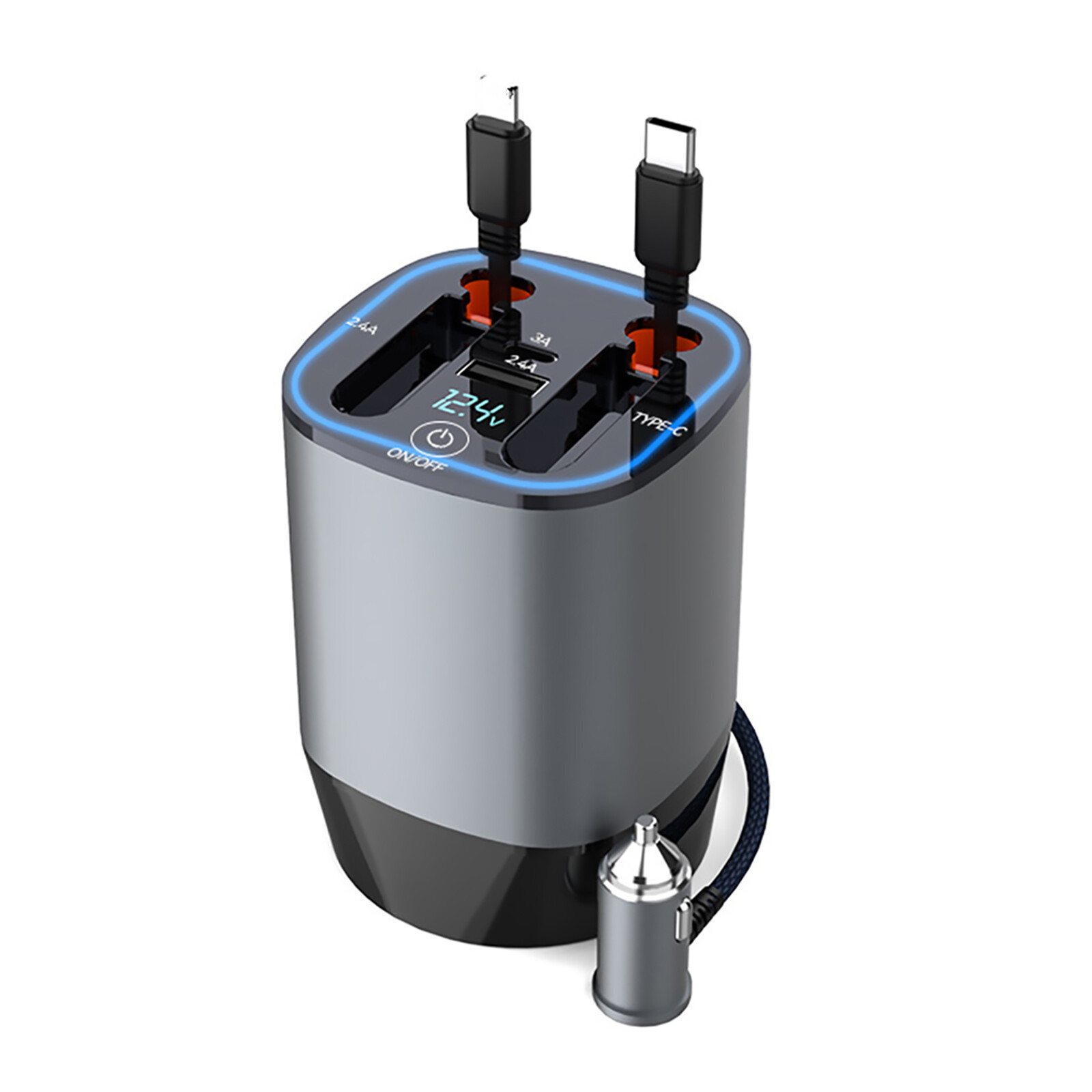 Multifunctional Car Charger USB-C Fast Charging Adapter Dock for Phones  