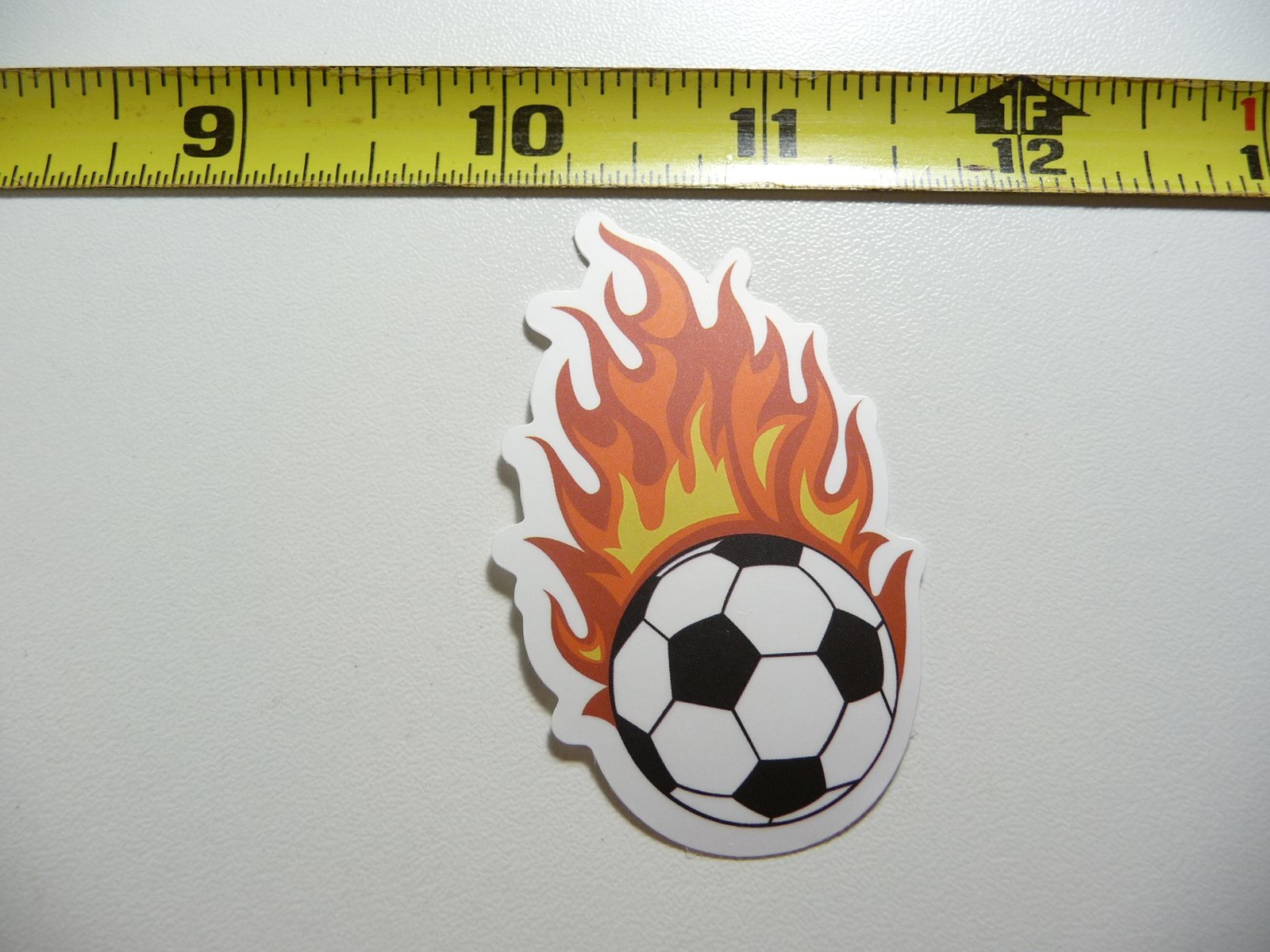 SOCCER BALL FLAMES KICK DECAL STICKER GAME ATHLETIC SPORTS GAME