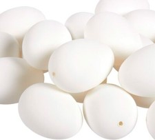 10x Weiße Plastik Ostereier DIY Färbbare Os...