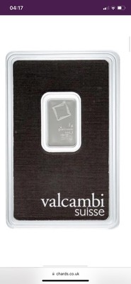 5g PLATINUM BAR - VALCAMBI SUISSE Brand New