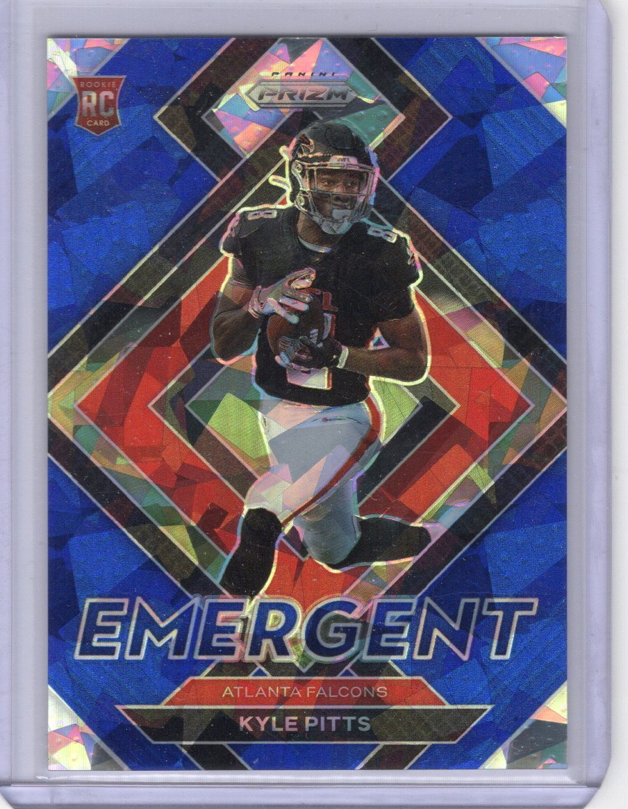 2021 Panini Prizm Kyle Pitts Blue Cracked Ice Emergent 49/99 E-11