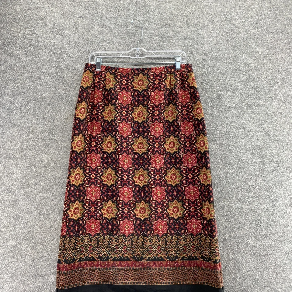 JM Collection 女式 12P 小号红色几何长裙长款拉链休闲 — 第 3/4 张图片