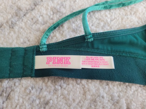 NWOT LOT of 2 Black Green Victoria's Secret PINK Velvet Triangle Bralette XS NEW - Picture 8 of 10