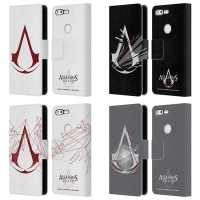 OFFIZIELLES ASSASSIN'S CREED LOGO LEDER BUCH GELDBÖRSE HÜLLE COVER FÜR GOOGLE HANDYS