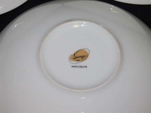 5 Sango HARLEQUIN MCM Blue Gray Diamond 7" Soup Cereal Bowls Set - Picture 6 of 6