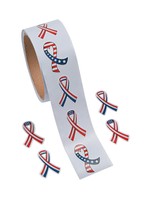 Patriotic Ribbon Stickers (100 Stickers Per Roll) Patriotic Ribbon Stickers (100 Stickers Per Roll)