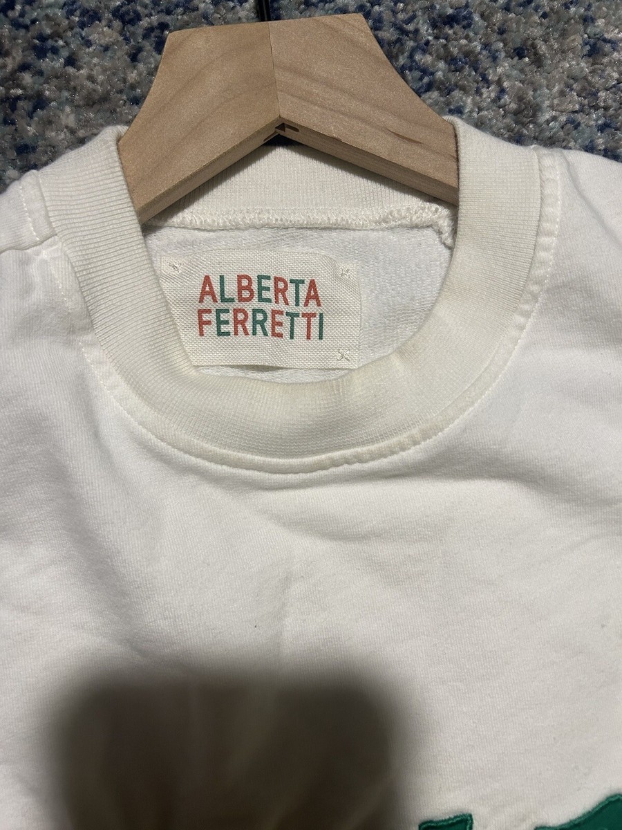 A FERRETTI 売れ筋商品|||アルベルタ フェレッティ ニット&セーター アウター レディース Sweaters Green Alberta Ferretti White And Green Sweater Cropped Alitalia