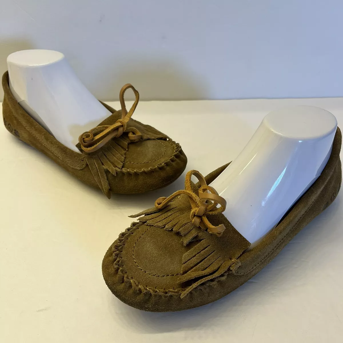 Lucky Brand Womens Aunee Leather Flat Boho Fringe Moccasin Slip On