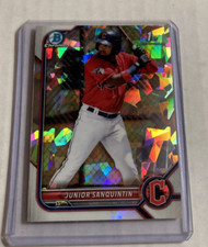 2022 Bowman Chrome #BCP-80- JUNIOR SANQUINTIN 1st Bowman Atomic Refractor RC SP