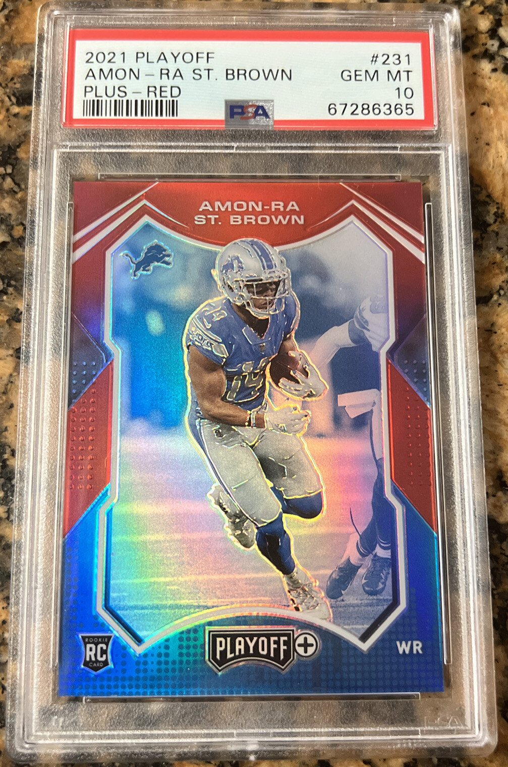 Amon-Ra St. Brown Panini Playoff #231 Plus-Red