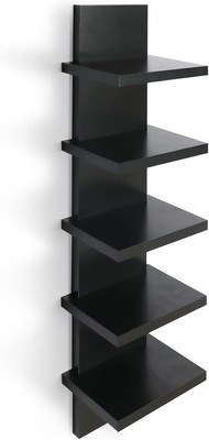 5 Tier Wall Shelves Black, Vertical Column Shelf Floating Storage Home Decor