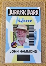 Insignia de identificación de Parque Jurásico-Ingen John Hammond disfraz utilería cosplay