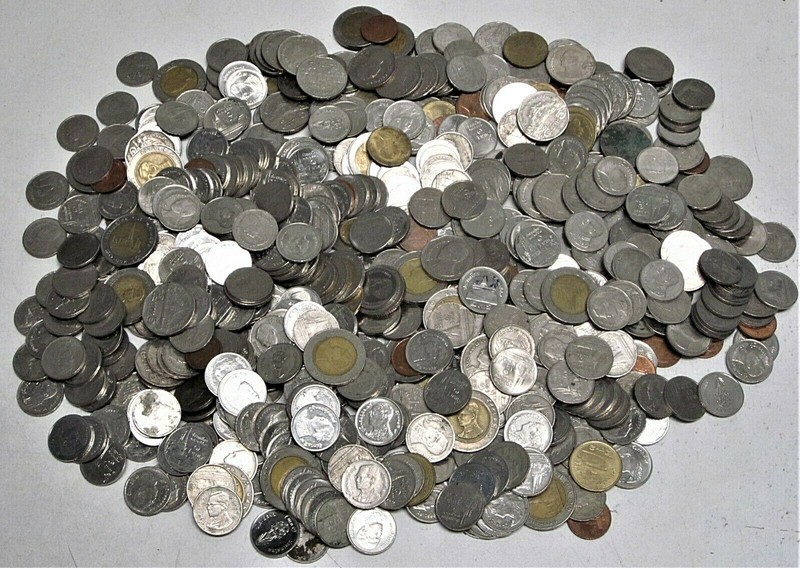 5lb. Lot of Various, Circulated Thai Baht Coins