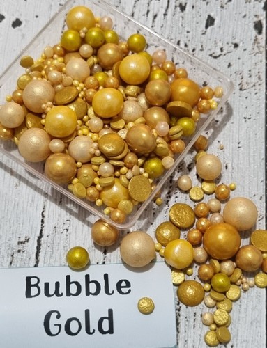 GOLD GLITZ & GLAM WHITE SPRINKLES EDIBLE BAKING COOKIES CUP CAKES DECORATIONS - Picture 4 of 25
