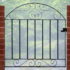 METAL GARDEN GATE BLACK WROUGHT IRON SMALL GATES MODERN WALL STEEL 6 STYLES