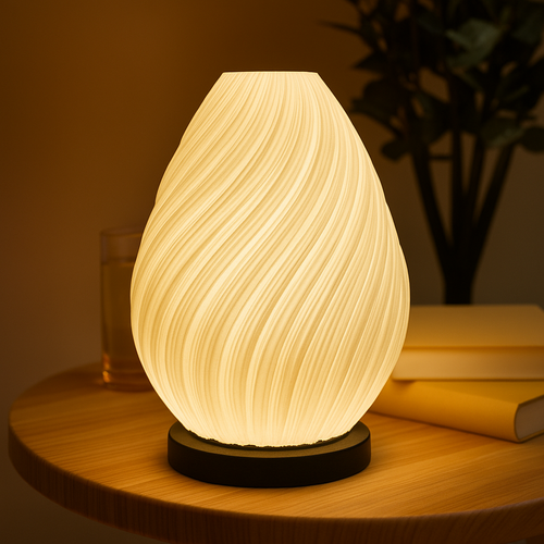 3D Printed Spiral Lamp – Modern LED Table Lamp, Home Decor, Warm Ambient - Picture 7 of 10