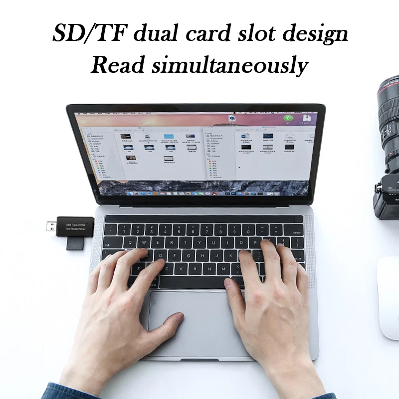 Memory Card Reader USB 3.0 Type C Micro SD TF OTG Smart Adapter Laptop Computer - Image 3 of 4