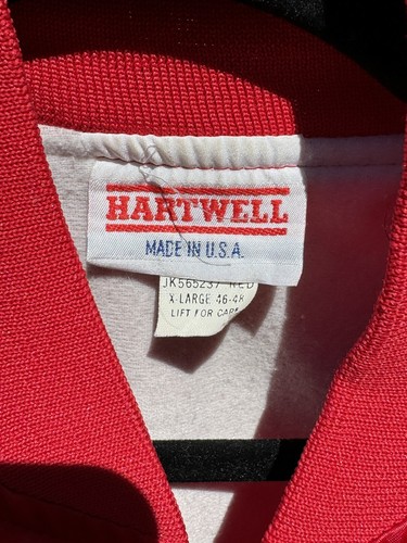 Vintage Red Satin Bowling Jacket Womens XL Martinsville Indiana 80s 90s - Picture 3 of 3