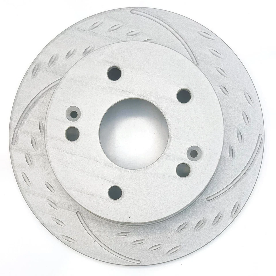 Rotor de freno trasero Honda Civic 06-15 ranura diamante hoyuelos y ranurados 1 pieza Foto 3 de 4