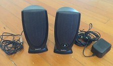 Authentic DELL A215 Desktop PC Computer Multimedia Speaker Set with AC Adapter