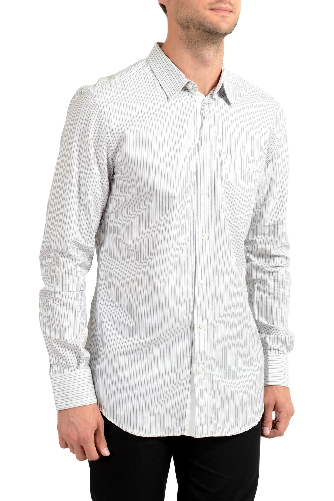 Мужская повседневная рубашка Dolce-Gabbana D-G в полоску с длинным рукавом US S IT 48