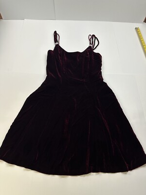 Vintage 90s A-line Dress Rimini Maroon Velvet Velour Size 8 | eBay Vintage 90s A-line Dress Rimini Maroon Velvet Velour Size 8 | eBay