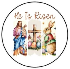 HE IS RISEN EASTER ENVELOPE SEALS LABELS STICKERS PARTY FAVORS