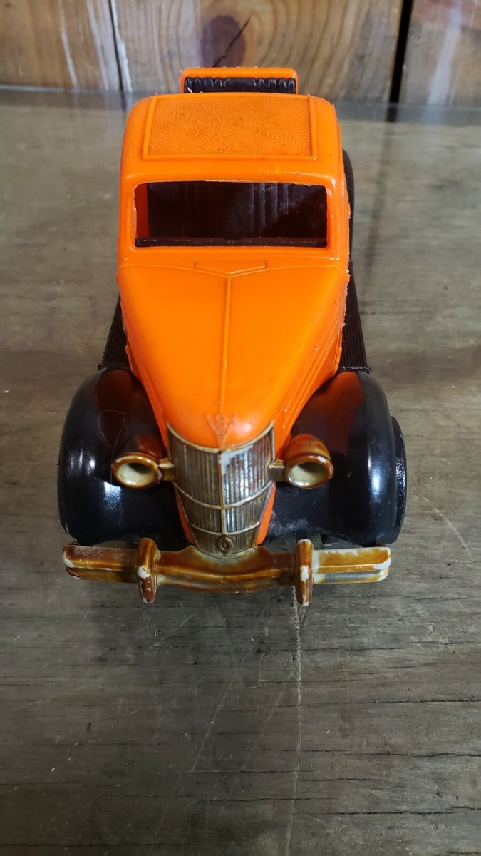 Vintage Toy Car 1936 ford coupe Plastic Orange Rumble seat