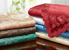 Beautiful Damask Rose Tablecloths - Traditional Design - Matching Napkins Avail