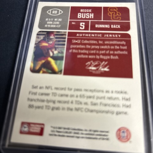 2007 SAGE Hit Reggie Bush #5 Player Worn Patch USC Trojans - Picture 3 of 3
