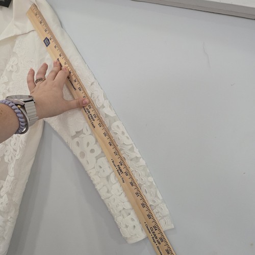 Lafayette 148 New York Sakko Floral Ivory Spitze Blazer Netzbesatz Gr. 0 2 - Bild 8 von 10