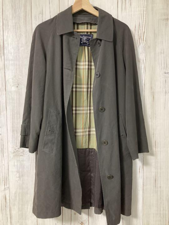 Burberry Rare Dark Khaki Stainless Steel Coat Vintage Outerwear Used