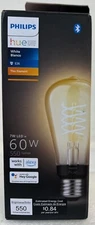 Philips Hue Dimmable Warm White Vintage Smart ST19 Edison Bulb, Bluetooth