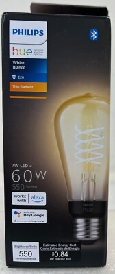 Philips Hue Filament ST19 Bluetooth 60W Equivalent Smart LED Bulb - White