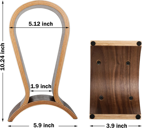 Kopfhörer Holz Headset Ständer für Schreibtisch Gaming Musik Kopfhörer Halter Nussbaum Neu - Bild 7 von 12