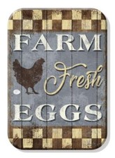 Farm Fresh Eggs Rustic Checkered Ice Box Refrigerator Magnet Made In The USA