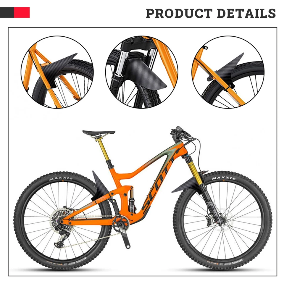 Bike Bicycle Cycling Fender Mud Guard Mudguard Front Rear MTB Mountain Tyre Set - image 4 of 4