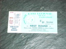 1981 NCAA Basketball Tournament Mid East Regional 1st Round Ticket St Joseph's