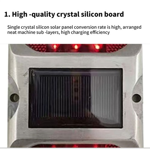 1*Aluminum Solor Cat Eye Road Stud Light Solor Traffic Road Stud Reflective Road - Picture 6 of 16