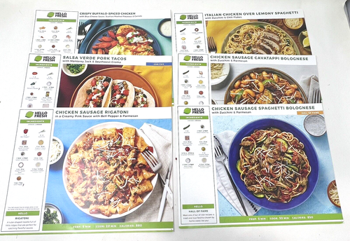 Hello Fresh Recipe Cards Assorted Lot of 27 Beef Chicken Cooking Instructions - Picture 3 of 7