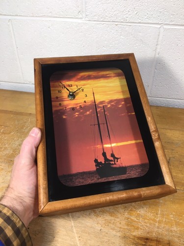 Designs in Time Retro Vintage Schattenbox Segelschiff Wanduhr SELTEN - Bild 8 von 11