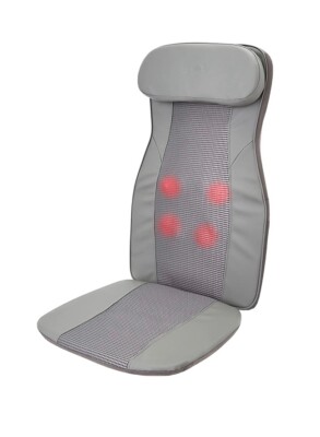 Amazon Basics Shiatsu Massage Full Seat Cushion with Infrared Heat- Gray NEW