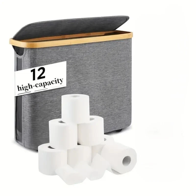 Cubo de papel higiénico, cesta de papel higiénico con tapa, el mejor organizador de baño Foto 3 de 3