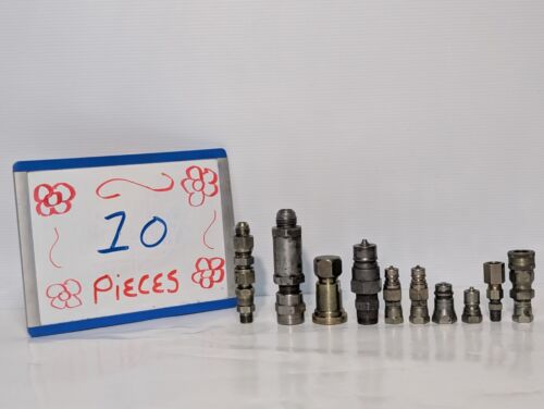 Lot of 10 Assorted High Pressure Fittings for Hydraulic or Pneumatic Punch Press